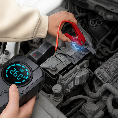 Tijarat™ Jump Starter With Air Pump هيكساليفينغ™ جهاز تشغيل البطارية مع منفاخ هواء